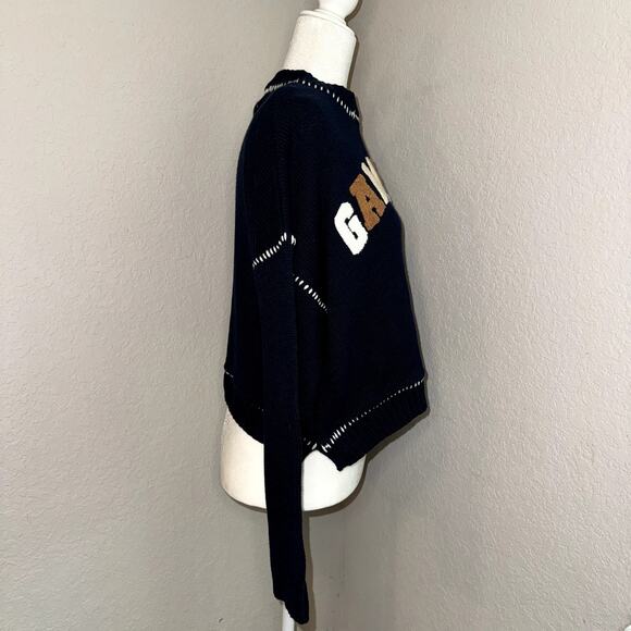 Jessica Simpson Game Day Navy Blue Cropped Pullover Sweater Women's XS NEW NWT - Picture 2 of 10